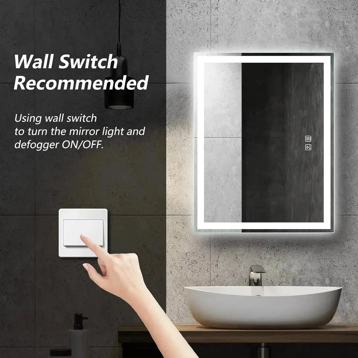 24 x 32 Inch Center Glow LED Bathroom Mirror