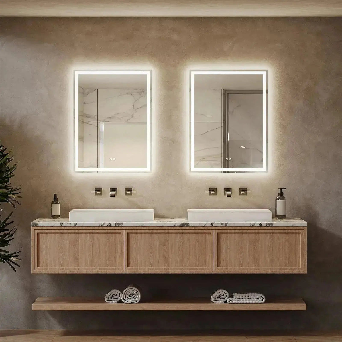 36 x 24 Inch Center Glow LED Bathroom Mirror