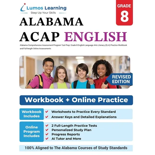 Alabama Comprehensive Assessment Program Test Prep: Grade 8 English Language Arts Literacy (ELA) Practice Workbook and Full-length Online Assessments
