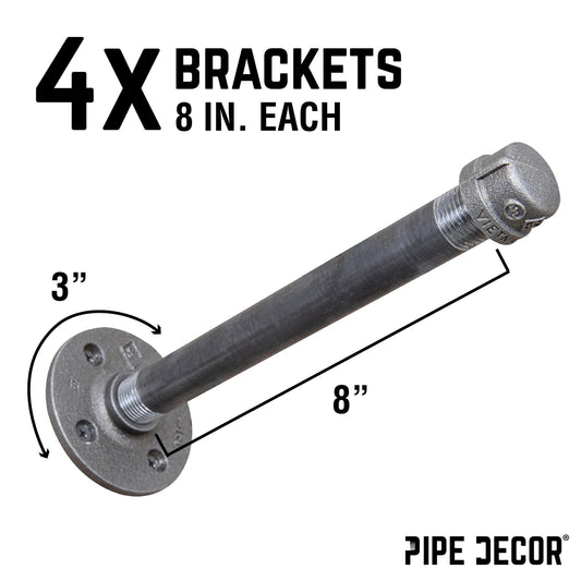 1/2 in. x 8 in. Clothing Hanging Bracket Kit, 4-Pack