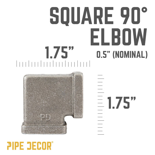 1/2 in. Black Square 90 Degree Elbow