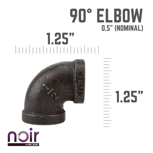 1/2 in. Prefinished Matte Black 90 Degree Elbow