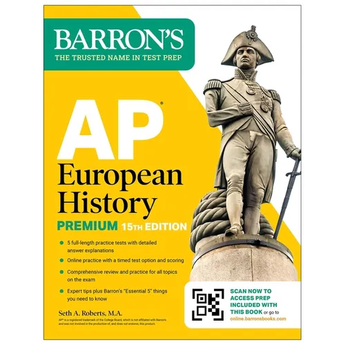 AP European History Premium, Fifteenth Edition: Prep Book with 5 Practice Tests + Comprehensive Review + Online Practice (2027)