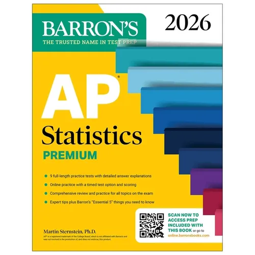 AP Statistics Premium, 2026: Prep Book with 9 Practice Tests + Comprehensive Review + Online Practice