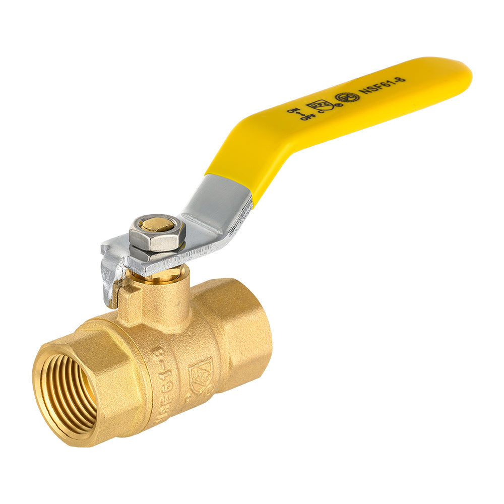 1/2" FNPT Ball Valve, Yellow (Lead Free)