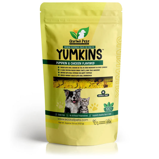 𝗦𝗨𝗕𝗦𝗖𝗥𝗜𝗣𝗧𝗜𝗢𝗡 • Yumkins™: Pumpkin & Chicken Flavored Paws (Dogs and Cats) – Medium Size Single Pouch -3.6oz