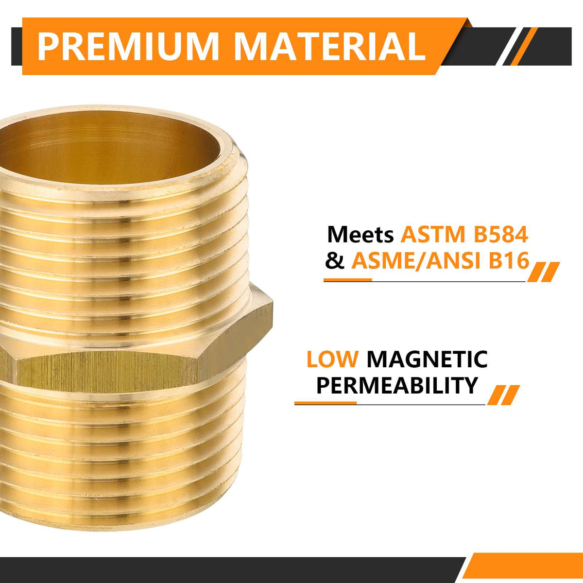 1" Male NPT Brass Hex Connector
