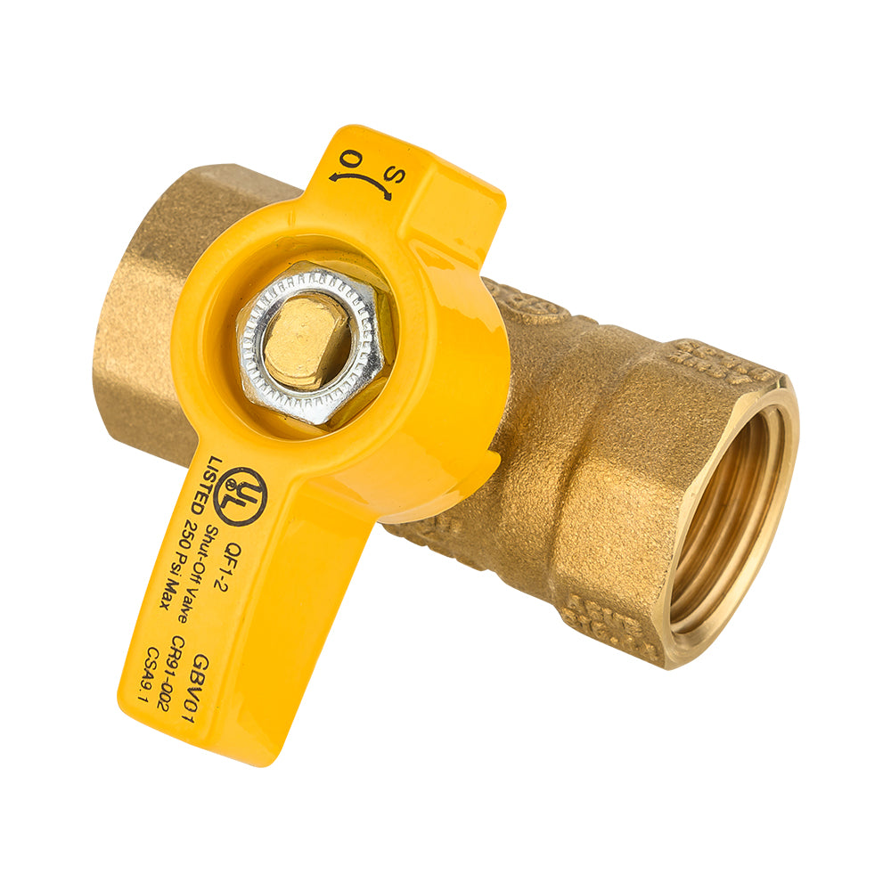 1/2" FNPT Gas Valve, Yellow