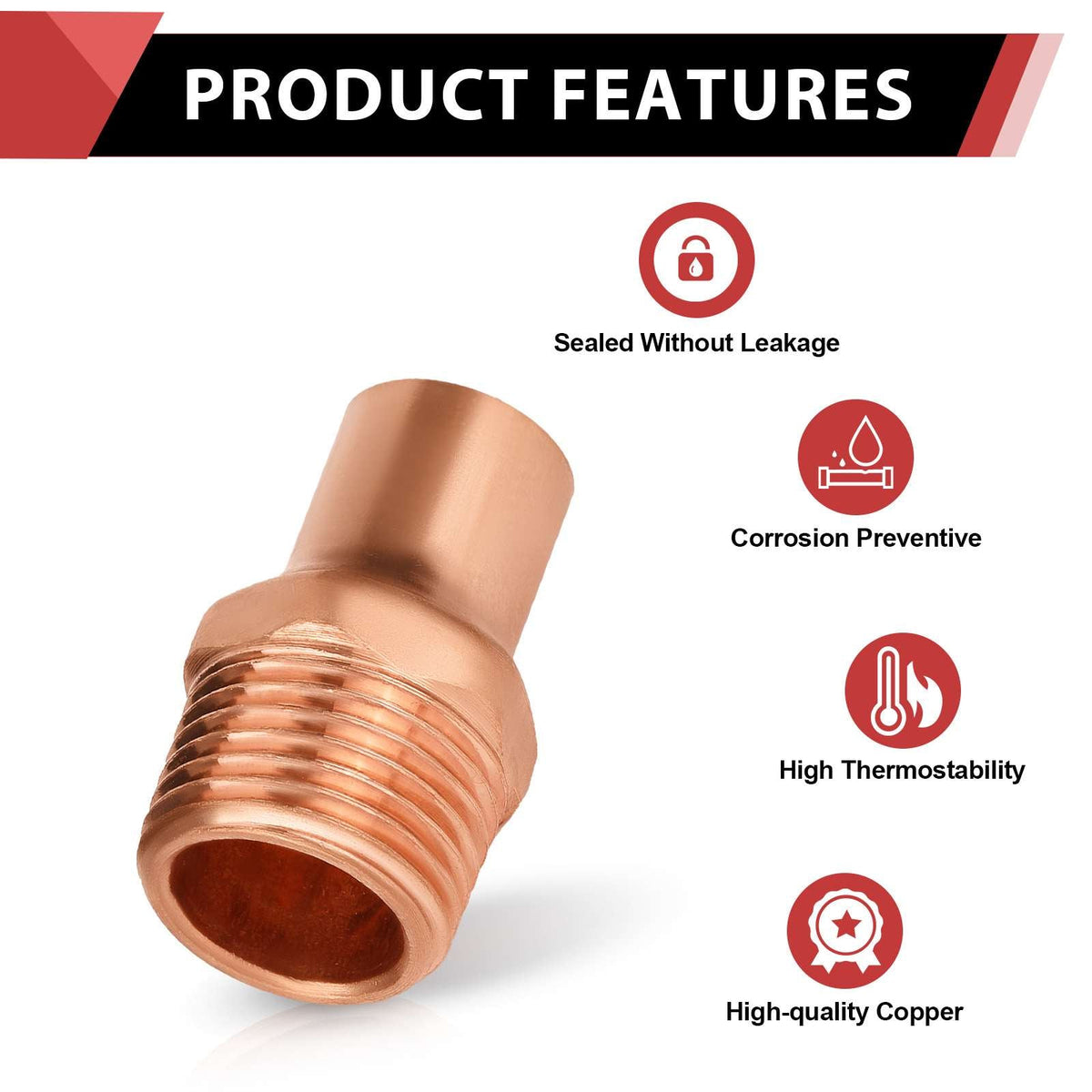 1" C x MNPT Copper Male Adapter