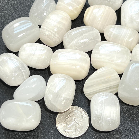 White Banded Calcite Tumbled Stones (By The Piece Or Pound) Wholesale