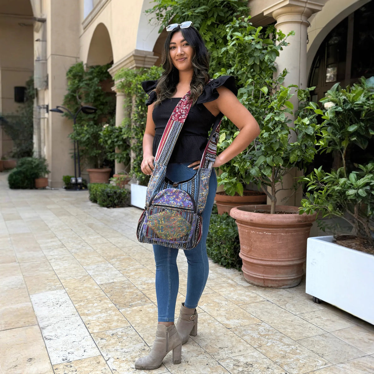 Kathmandu Collection Butterfly Design Hobo Bag