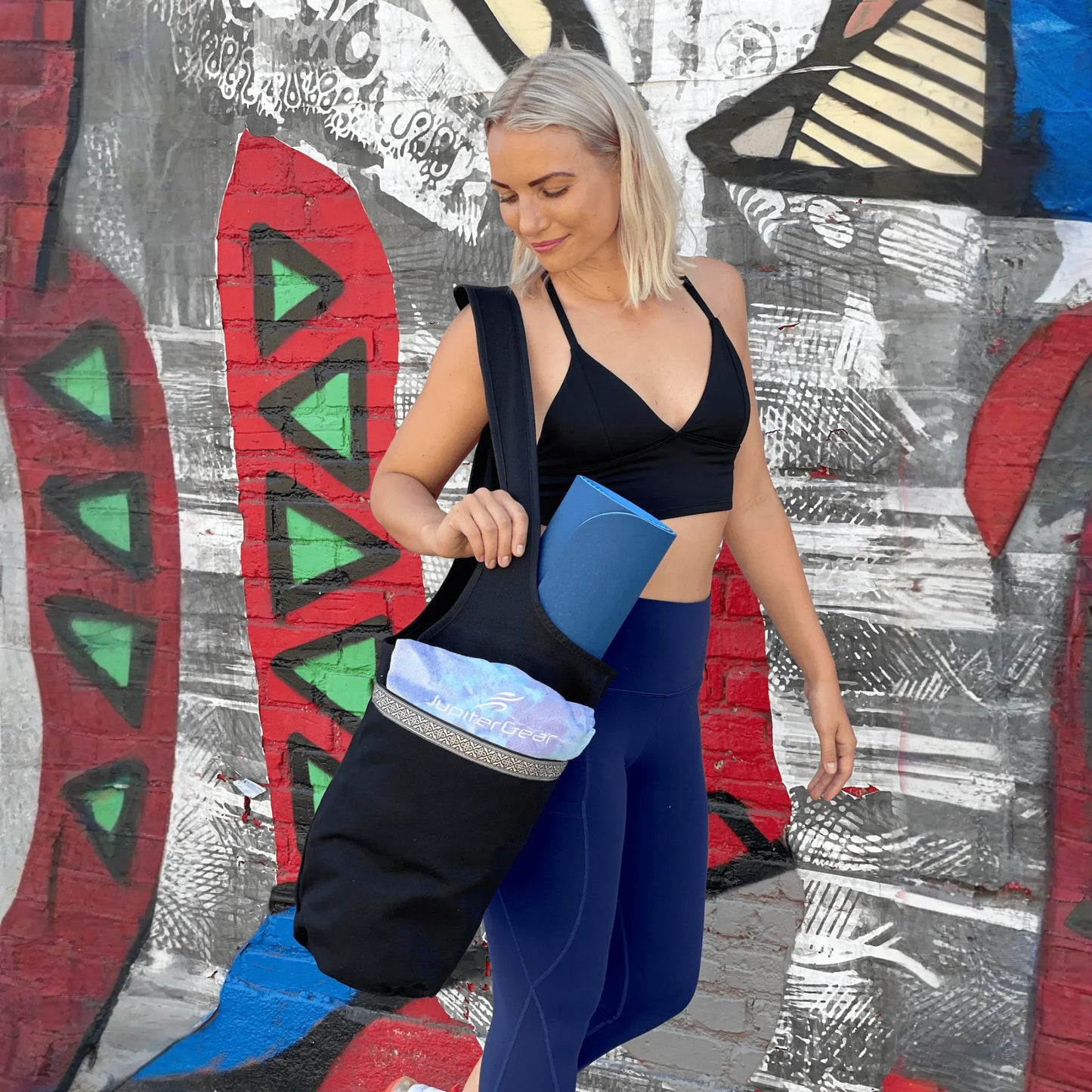 JupiterGear Yoga Mat Carrying Tote Bag with Large Pockets
