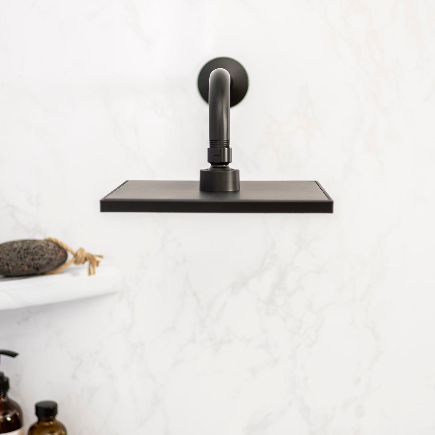 12 in. L-Shaped Shower Head Extension Arm (Black Finish)