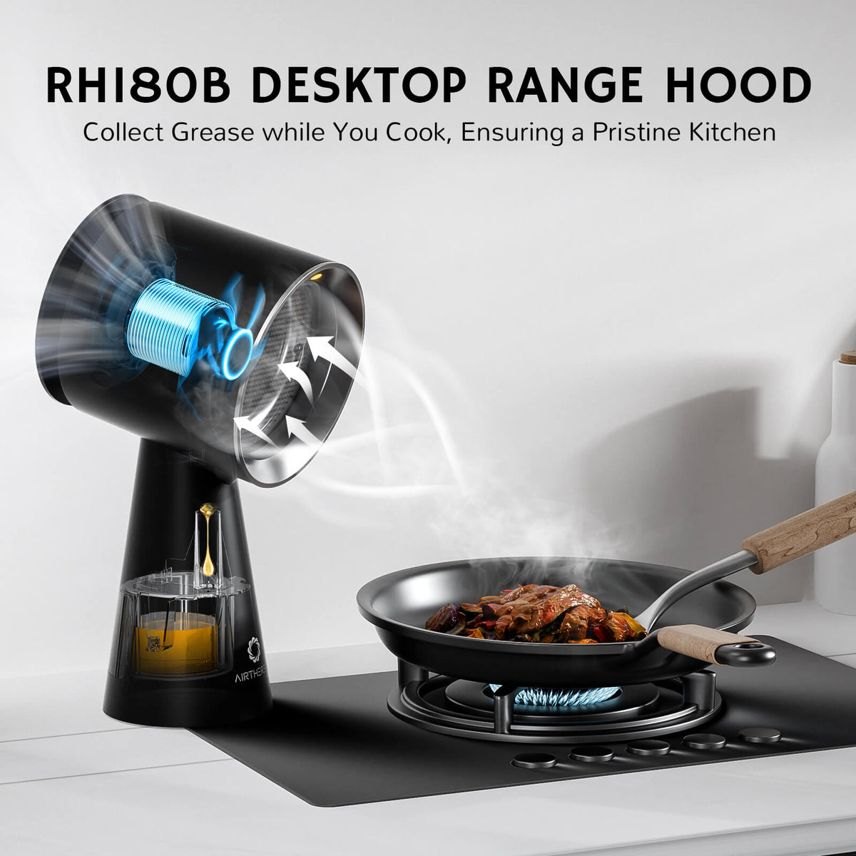 RH180 Portable Desktop Range Hood, Cordless or Plug-In Options - European version