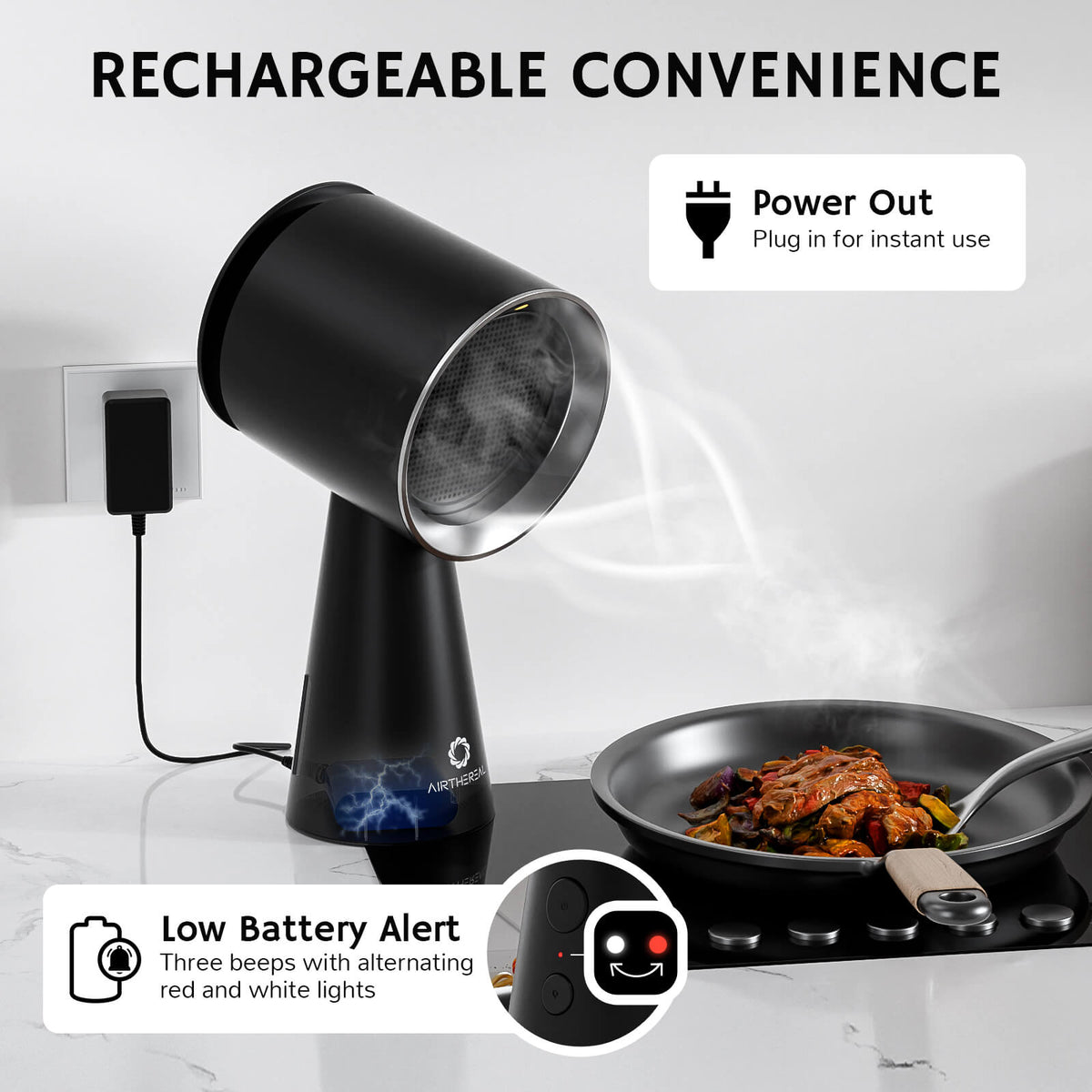 RH180 Portable Desktop Range Hood, Cordless or Plug-In Options