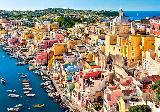 500 Piece Jigsaw Puzzle, Corricella, Italy, Seaside, Summer holiday place, Adult Puzzle, Castorland B-53742