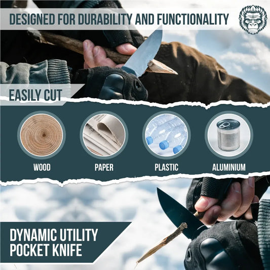 The Peasant Folding Pocket Knife Giftset for Men and Women (Black)