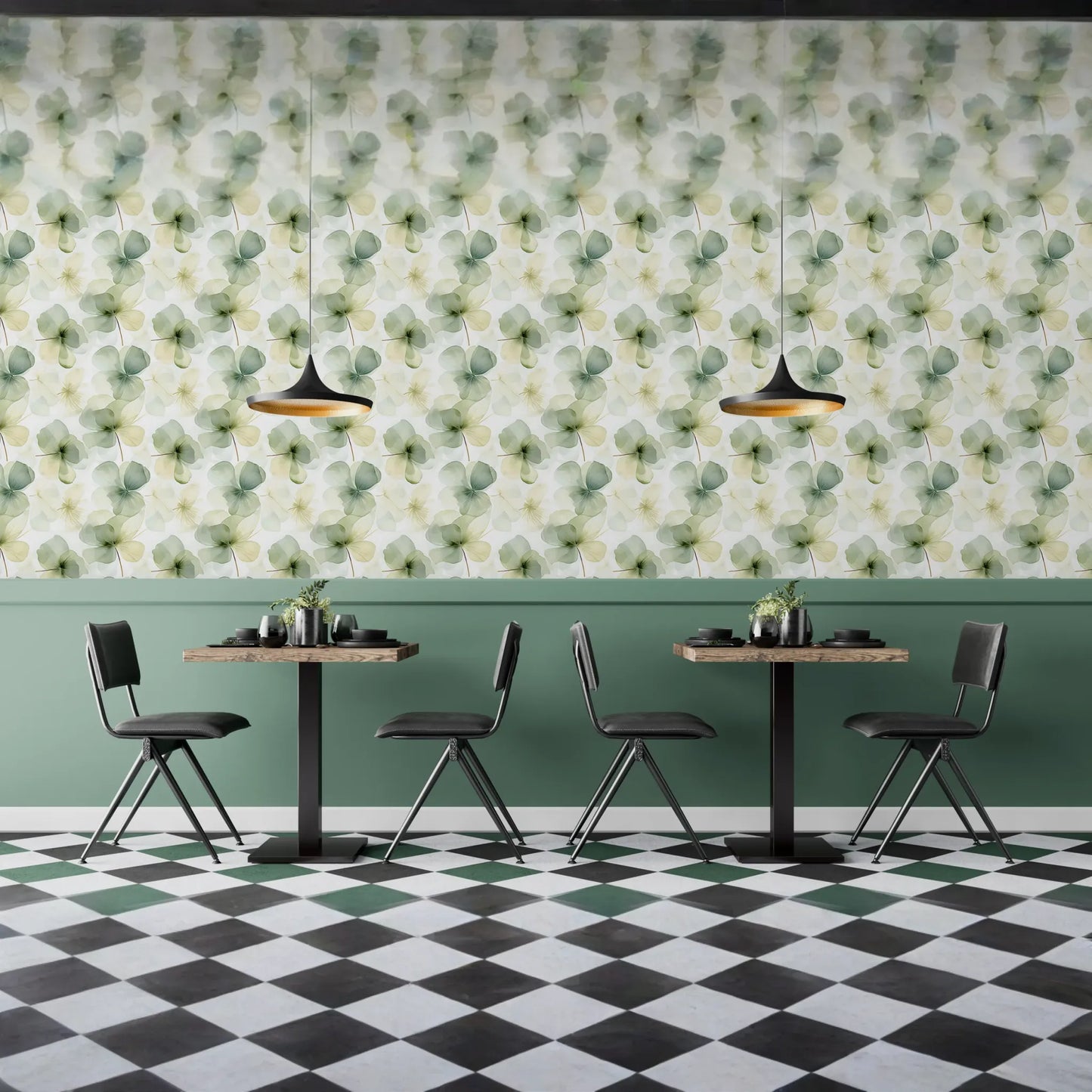 Green Clover Watercolor Wallpaper