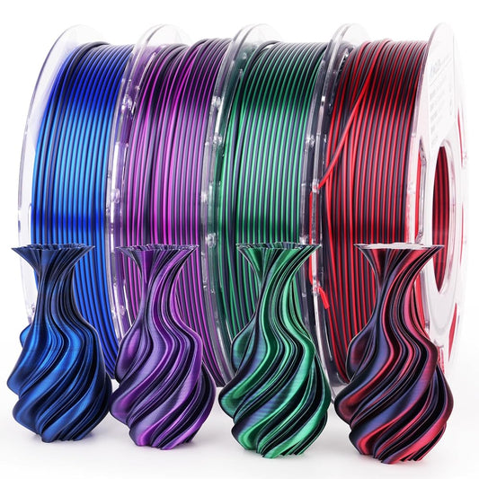 PLA Silk Dual Color Variety Pack (4x200g) - 1.75MM