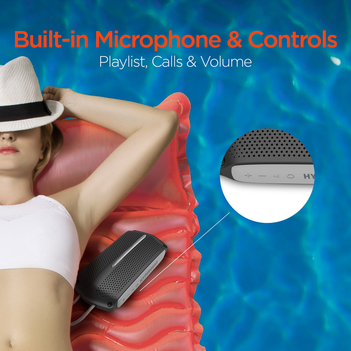 HyperGear Wave Water Resistant Wireless Speaker with Extended Battery Life (WATER-PRNT)