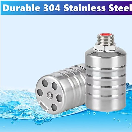 Float Valve for Water Tank - Automatic Water Level Control Float Ball Valve Adjustable 304 Stainless Steel 1/2"