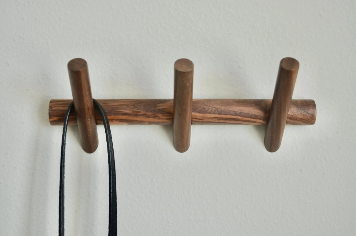 Boho Wood Coat Rack - Walnut & Beech Wood