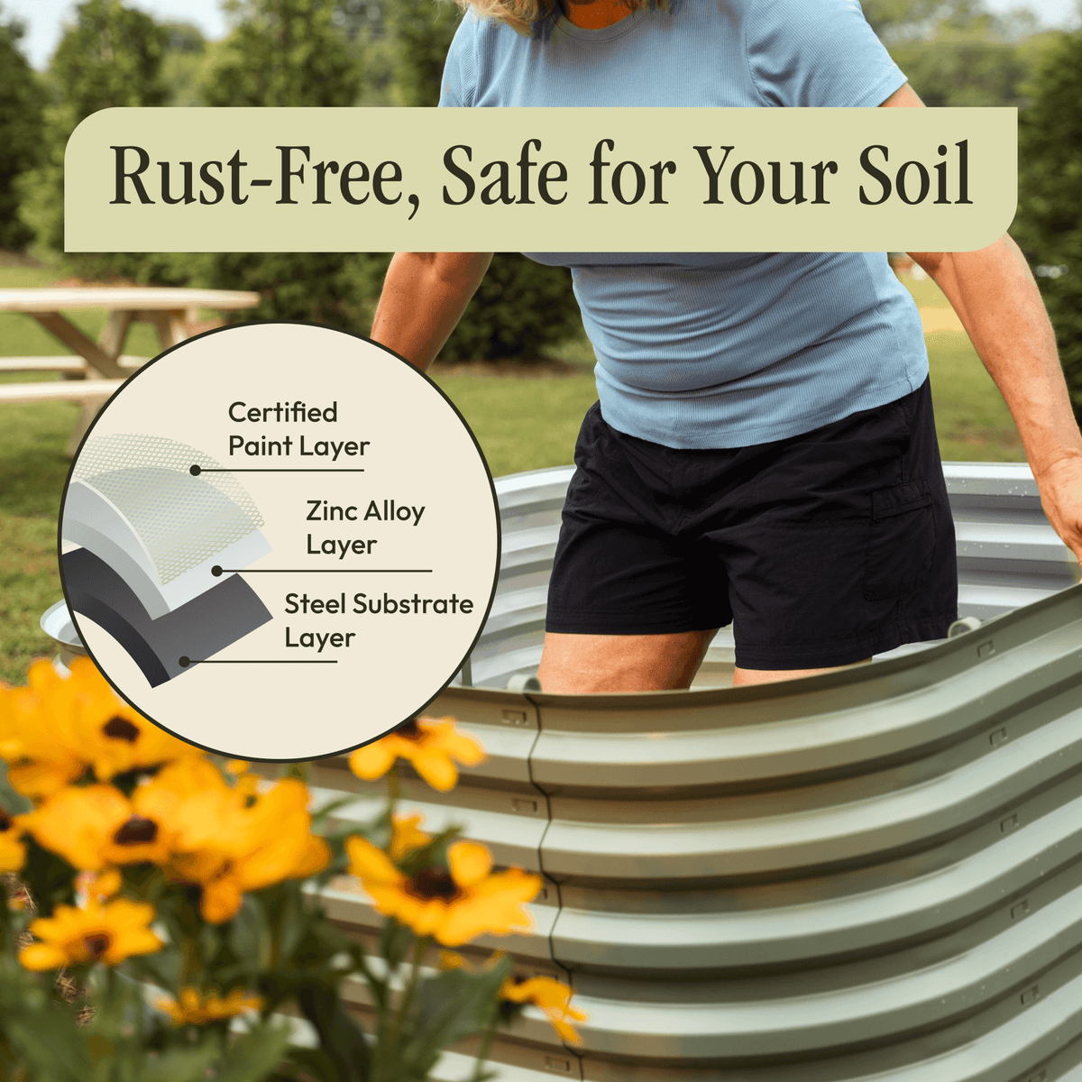 17" Tall 6 In 1 "No Tools Needed" Metal Raised Garden Bed Kit