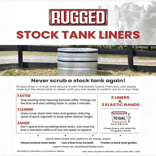 70gal (2 Liners / 2 Elastic Bands)