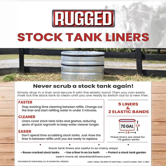 70gal (5 Liners / 2 Elastic Bands)