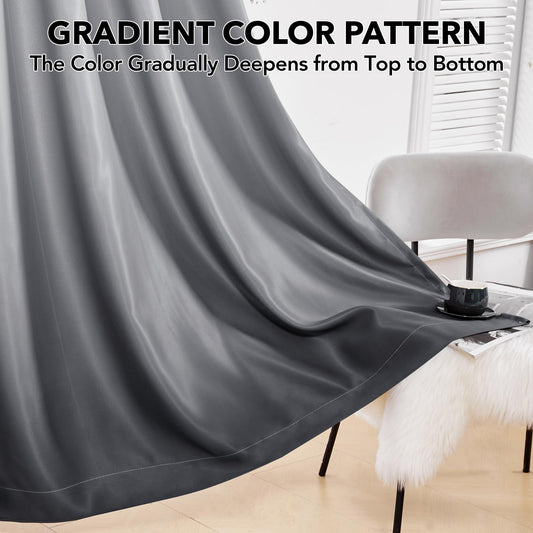 Gradient Light Blocking Room Darkening Curtains, 52x63