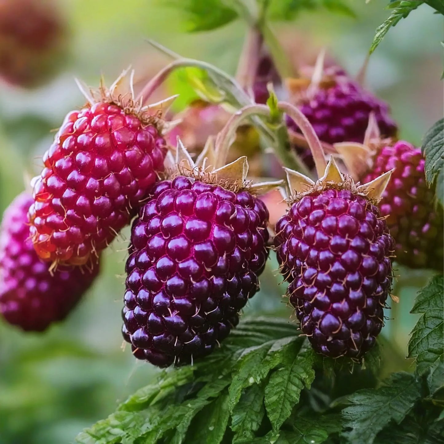 Thornless Purple Raspberry Cutting - Rubus 'Glencoe' | 4" Rooted Starter Plant | Sweet, Tart Berries