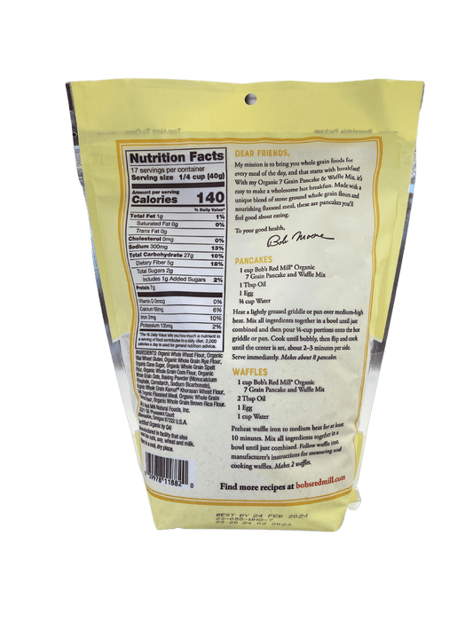 Pancake & Waffle Mix, Multi-Grain, Organic, Bob's Red Mill