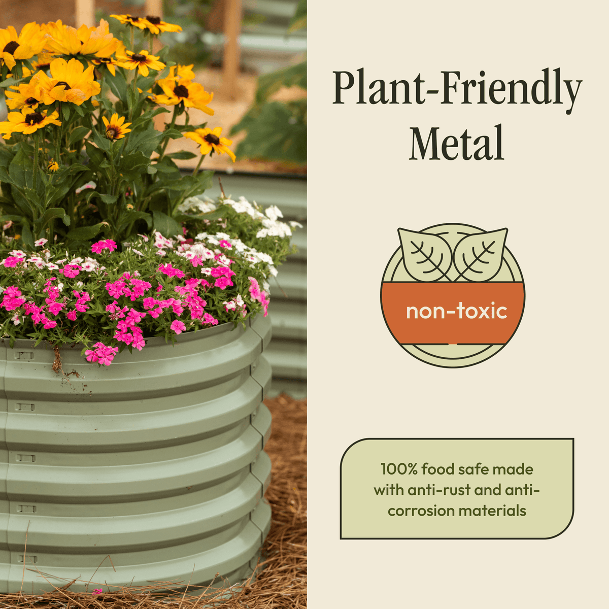 17" Tall 6 In 1 "No Tools Needed" Metal Raised Garden Bed Kit
