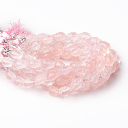 8-11mm Rose Quartz Straight Drill Tear Drop 7.25 inch 19 Beads