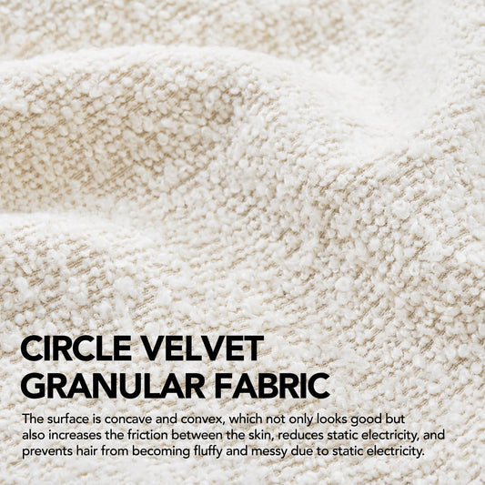 Boucle Throw Pillow Covers, Set of 2, Cream, 12x20