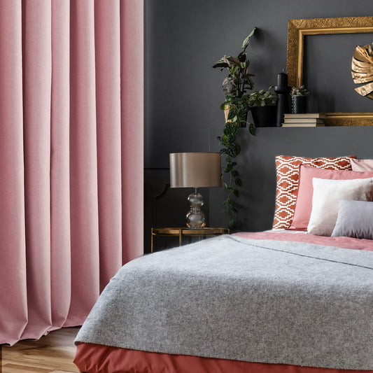 Blackout Thermal Insulated Curtains, Pink, 2 Panels