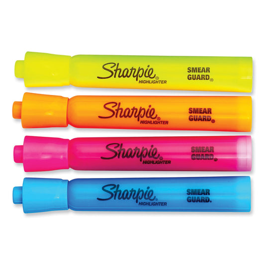 Sharpie Tank Style Highlighters, Assorted Ink Colors, Chisel Tip, Assorted Barrel Colors, 6/Set