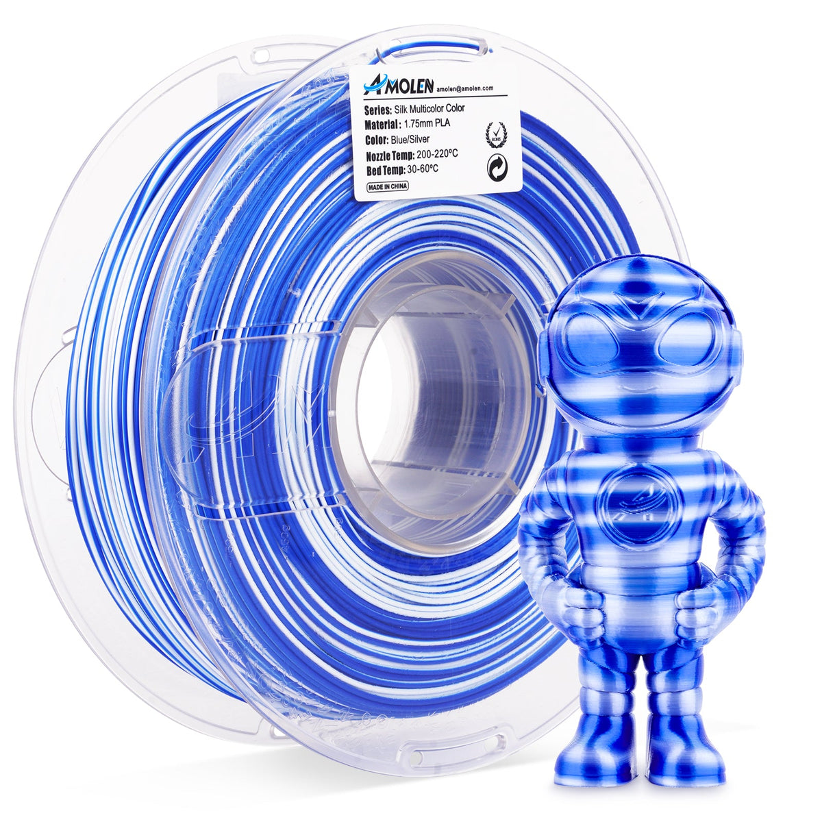 PLA Silk S-Series Filament 1.75mm, 1KG/2.2LB