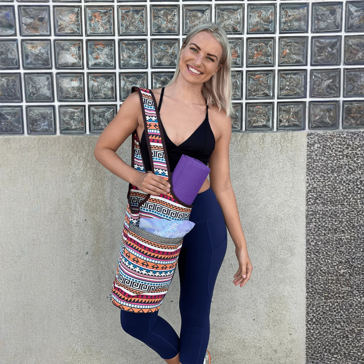 JupiterGear Yoga Mat Carrying Tote Bag with Large Pockets