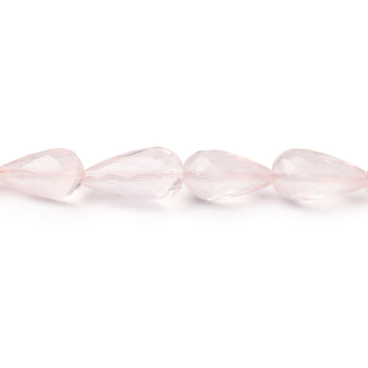 8x6-13x6.5mm Rose Quartz Faceted Tear Drop Beads 15.5 inch 38 pieces