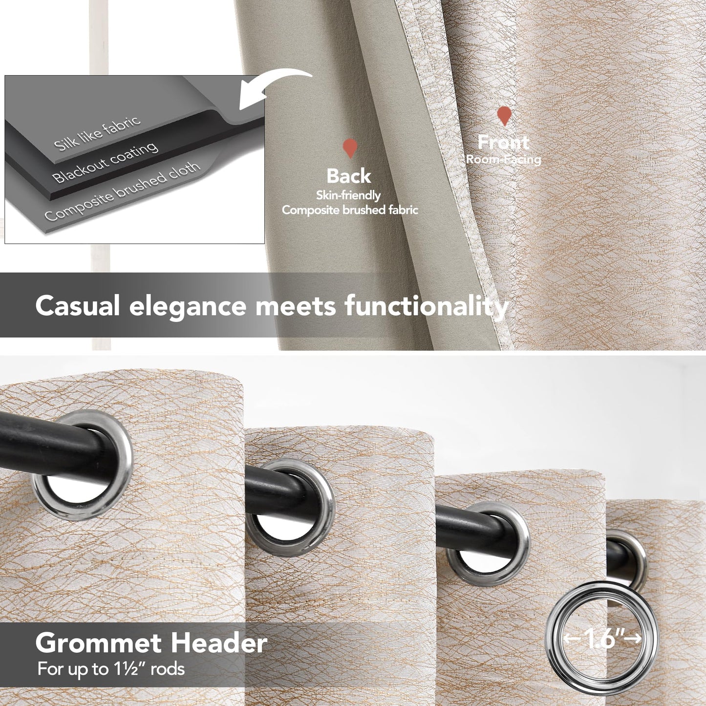 Pink Jacquard Blackout Curtains, 52x63 Inch