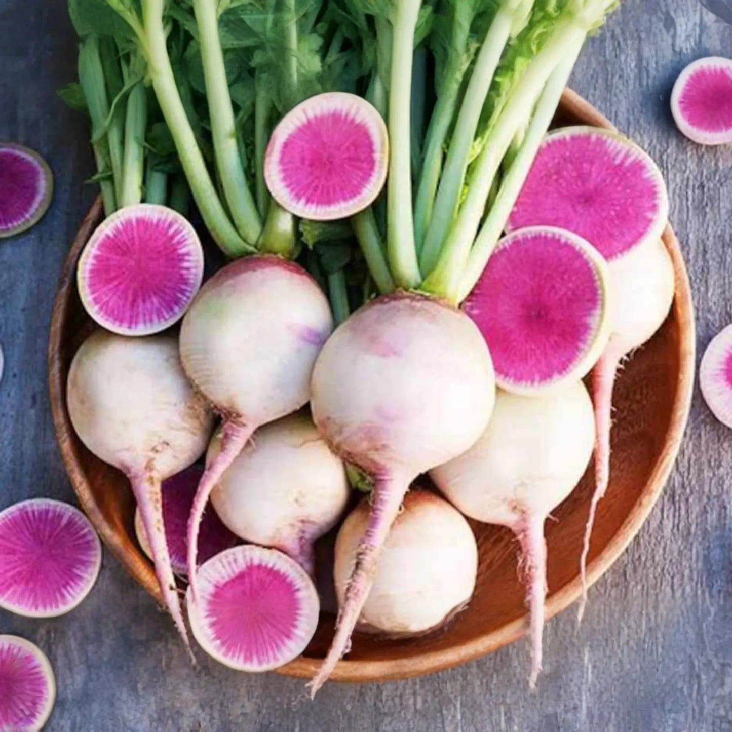 100 Seeds Watermelon Radish - Raphanus sativus, Unique Pink Flesh Radish, Mild Sweet Flavor, Heirloom Vegetable Seeds