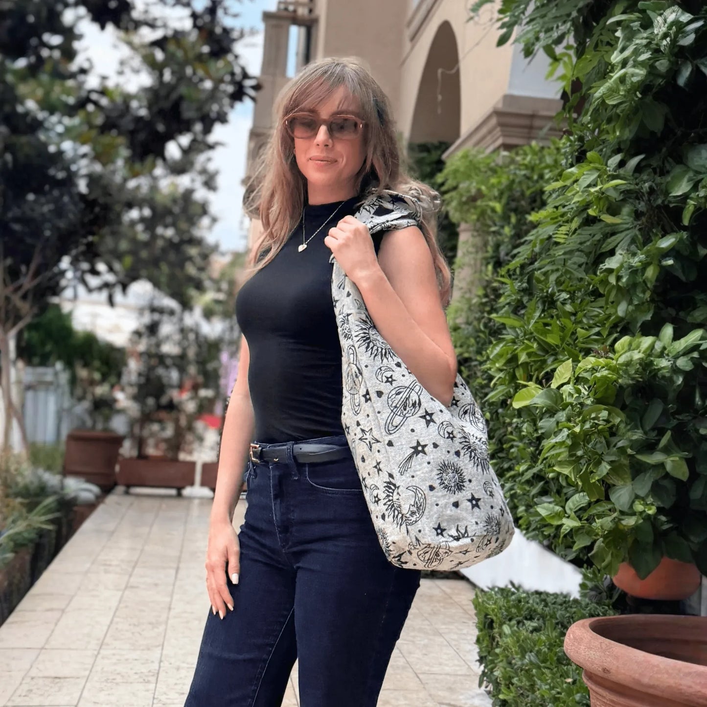 Kathmandu Collection Celestial Print Hobo Bag
