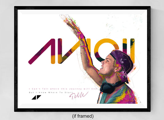 Avicii Poster I Can't Tell Where This Journey Will End Quote Music Art Print (24"x18")