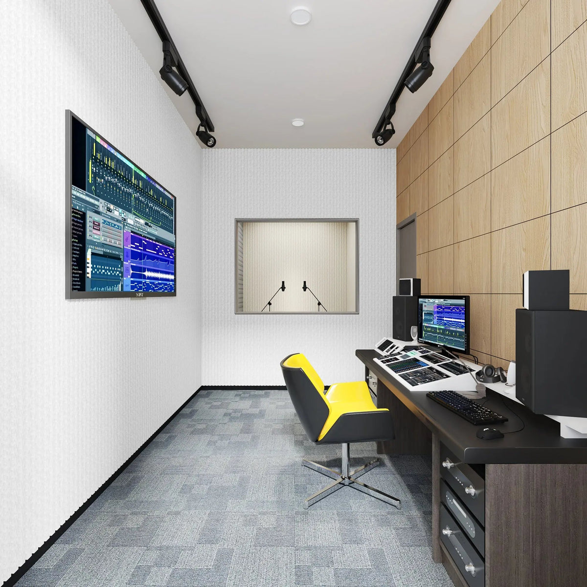 Acoustical 100% Polyester Wall Panel, 48x24x0.7 Sound Proof Wall Panels