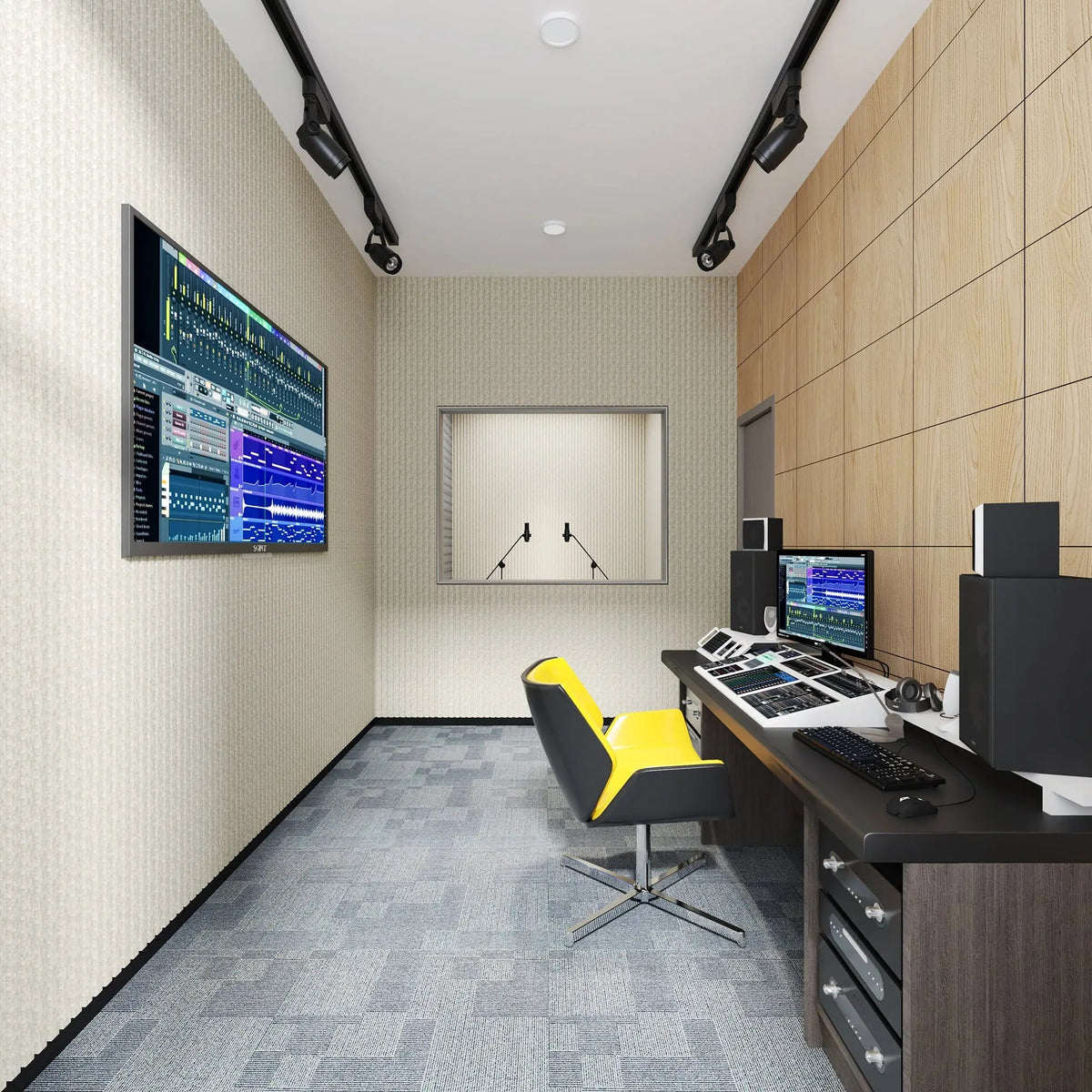 Acoustical 100% Polyester Wall Panel, 48x24x0.7 Sound Proof Wall Panels
