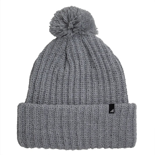 Adult Acrylic Ribbed Cuff with Matching Pom Hat