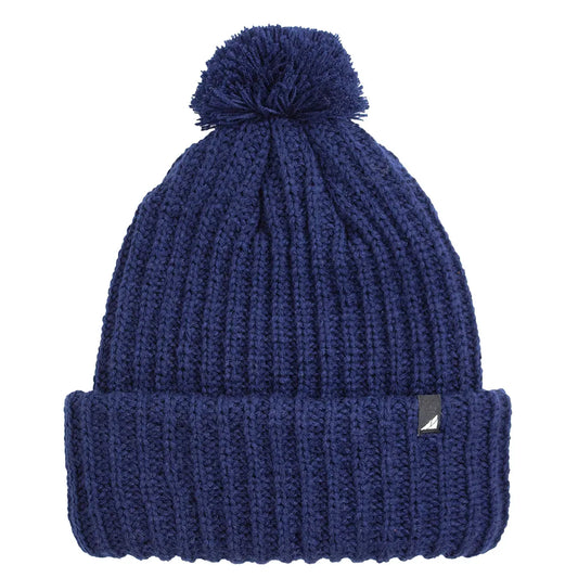 Adult Acrylic Ribbed Cuff with Matching Pom Hat
