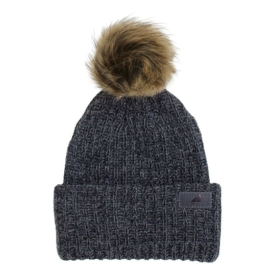 Adult Acrylic Ribbed Cuff with Pom Hat
