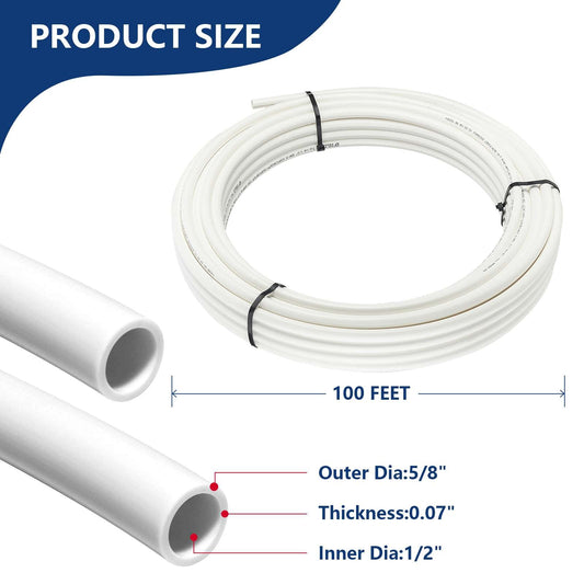 1/2" 100ft PEX-B Pipe (White& Cutter)